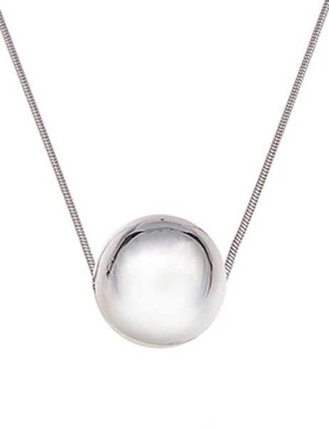 Leslii Lange Halskette Halbkugel In Silber Schwarz