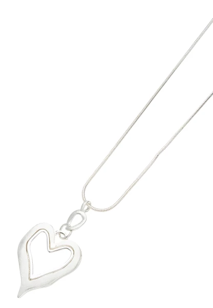 Leslii Lange Halskette Herz-Anhänger Silber