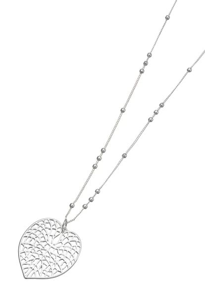 Leslii Lange Halskette Herz-Blatt Silber