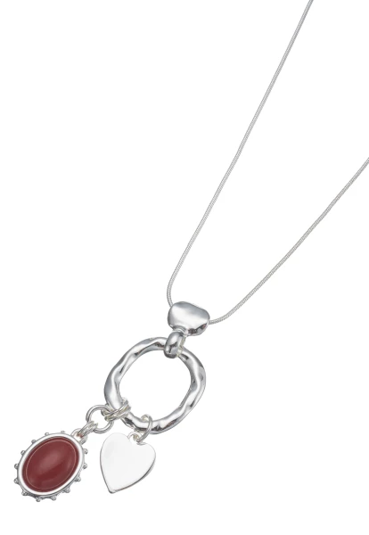 Leslii Lange Halskette Herz Silber