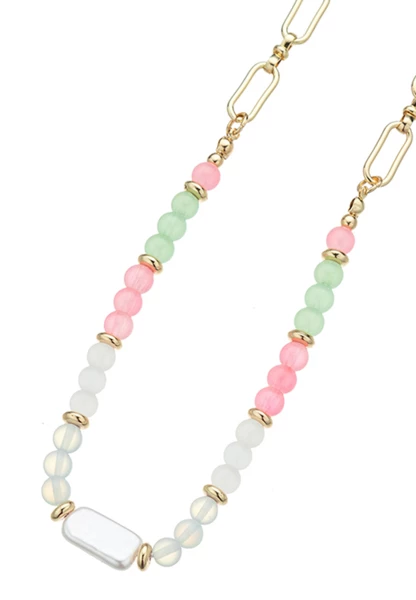 Leslii Lange Halskette In Pastelltönen Gold