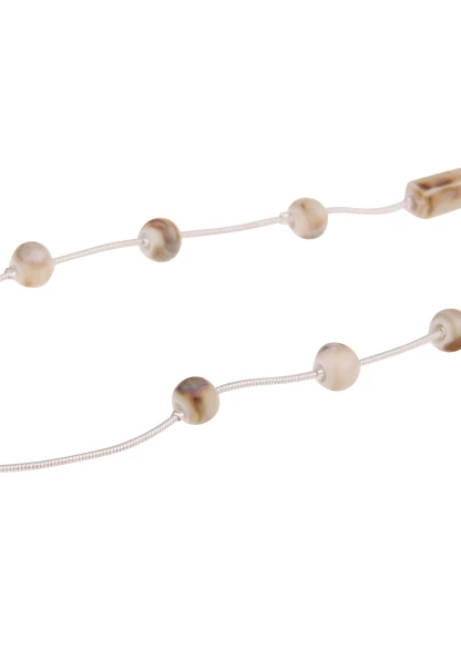 Leslii Lange Halskette Keramik Silber Braun