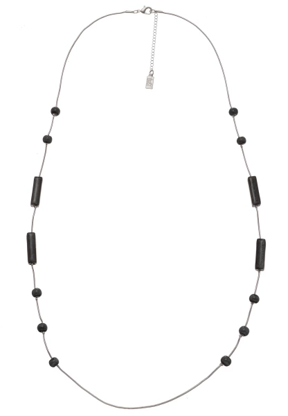 Leslii Lange Halskette Keramik Silber Schwarz