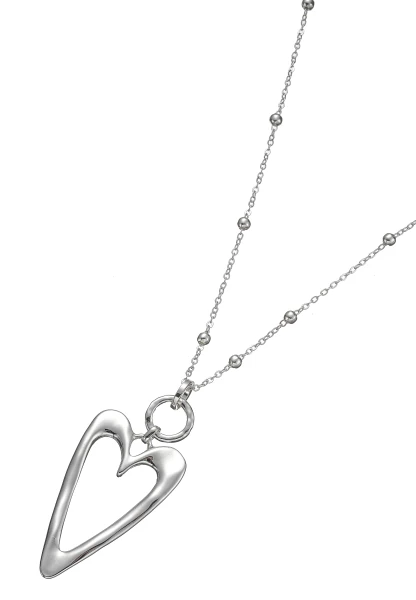 Leslii Lange Halskette Kugeln Silber Herz