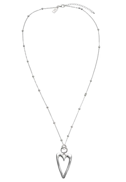 Leslii lange Halskette Kugeln silber Herz