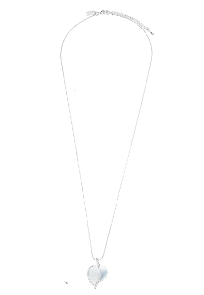 Leslii lange Halskette Leaf Silber