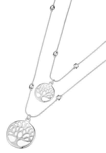 Leslii Lange Halskette Lebensbaum Layering In Silber