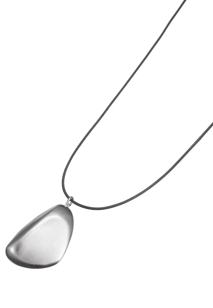 Leslii Lange Halskette Lederband Dunkelgrau