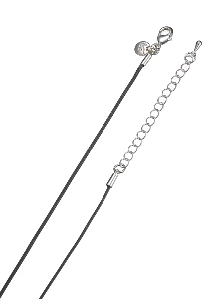 Leslii Lange Halskette Lederband Dunkelgrau