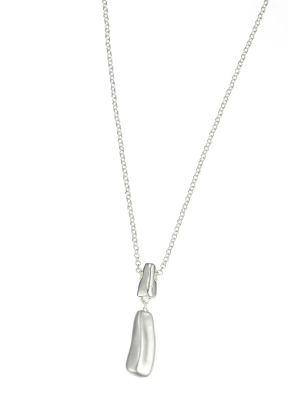 Leslii Lange Halskette Matt Look In Silber