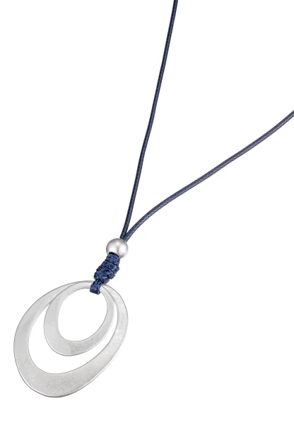 Leslii Lange Halskette Matt Oval In Blau