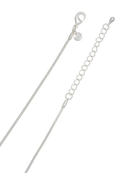 Leslii Lange Halskette Matt Oval Silber Schwarz