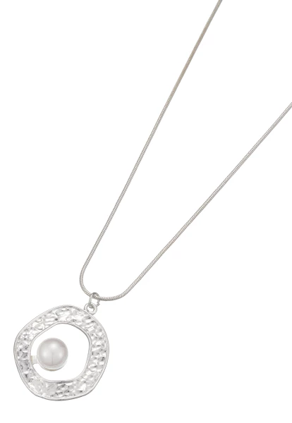 Leslii Lange Halskette Metallanhänger Perle