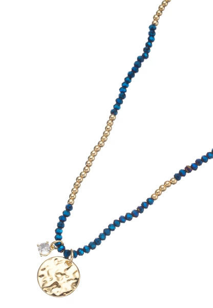 Leslii Lange Halskette Mit Blauen Perlen