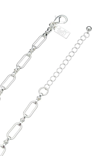 Leslii Lange Halskette Mit Glaskugeln Silber