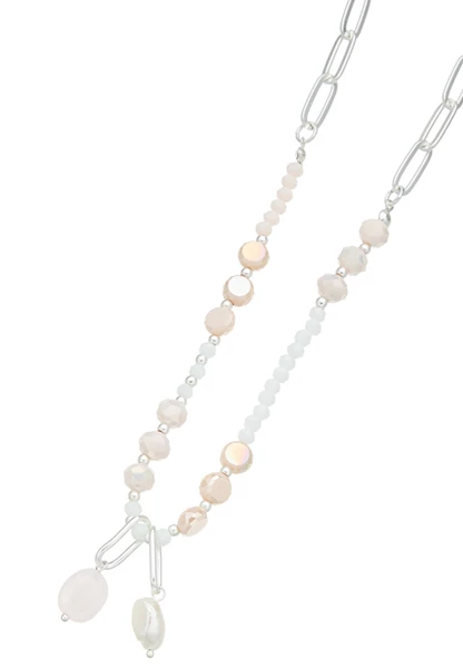 Leslii Lange Halskette Mit Kristallsteinen