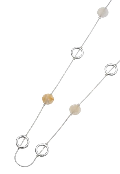 Leslii Lange Halskette Mit Metallringen