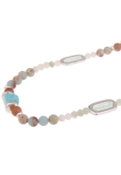 Leslii Lange Halskette Mit Natursteinen