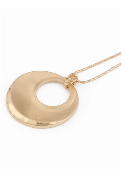 Leslii Lange Halskette Mit Ring-Anhänger Gebürstetes Metall In Gold