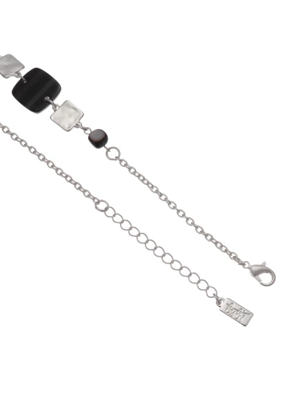 Leslii Lange Halskette Mit Scheiben In Schwarz Silber