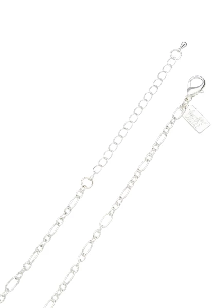 Leslii Lange Halskette Natursteine Silber Blau