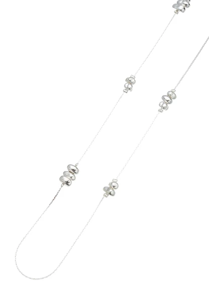 Leslii Lange Halskette Nuggets In Silber