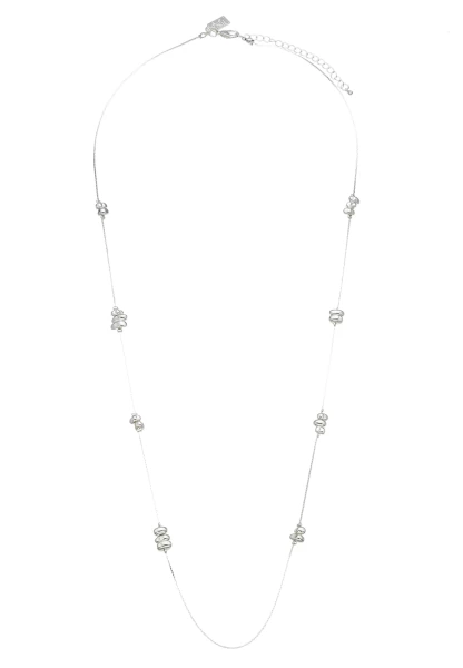 Leslii lange Halskette Nuggets in silber