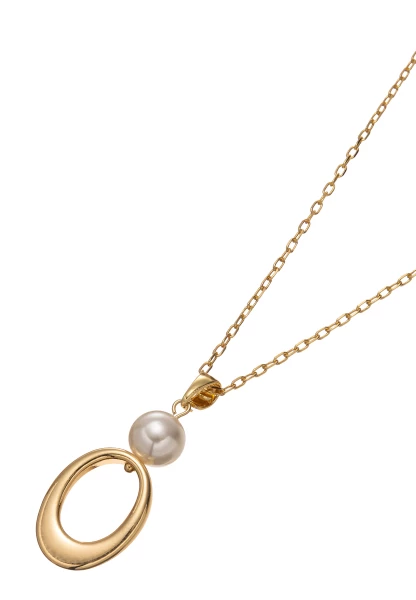 Leslii Lange Halskette Pearl Oval Gold
