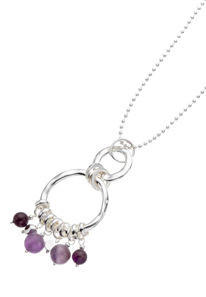 Leslii Lange Halskette Perlen Lila Purple