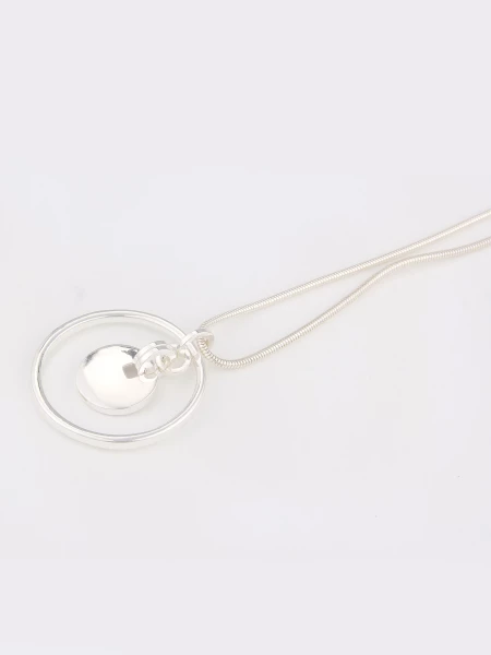 Leslii Lange Halskette Ring Anhänger Schlangen-Kette Silber