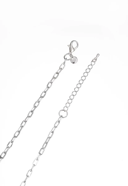 Leslii Lange Halskette Silber Ring Süßwasserperle