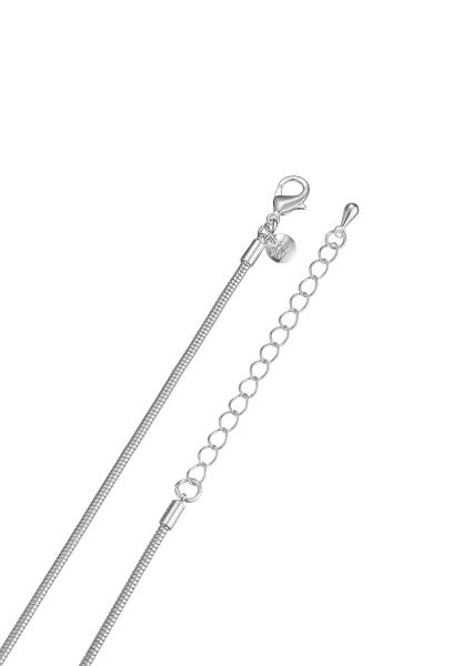 Leslii Lange Halskette Silber Spiralring Strass