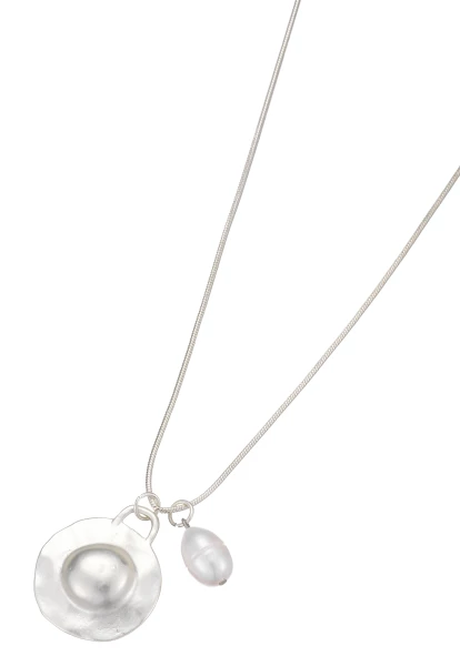 Leslii Lange Halskette Silber Süßwasserperle