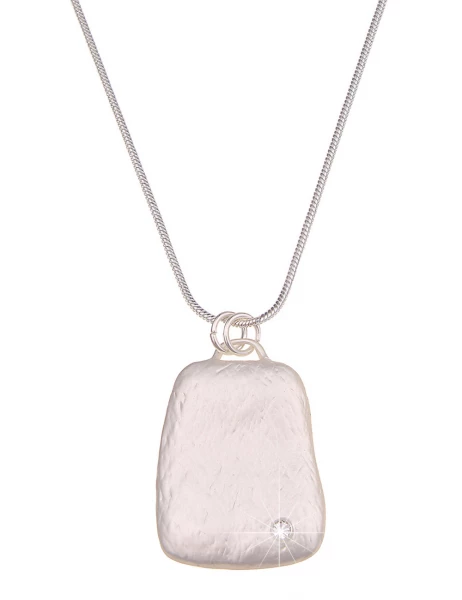 Leslii Lange Halskette Single Matt In Silber