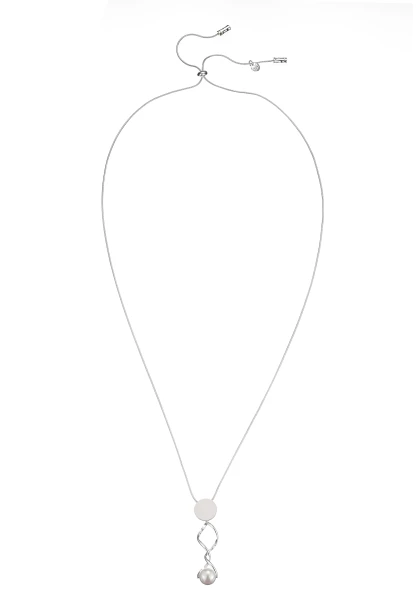 Leslii lange Halskette Spiralanhänger Perle