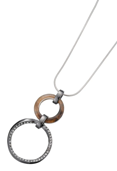 Leslii Lange Halskette Spiralring Strass