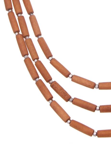 Leslii Lange Halskette Statement-Kette Holz