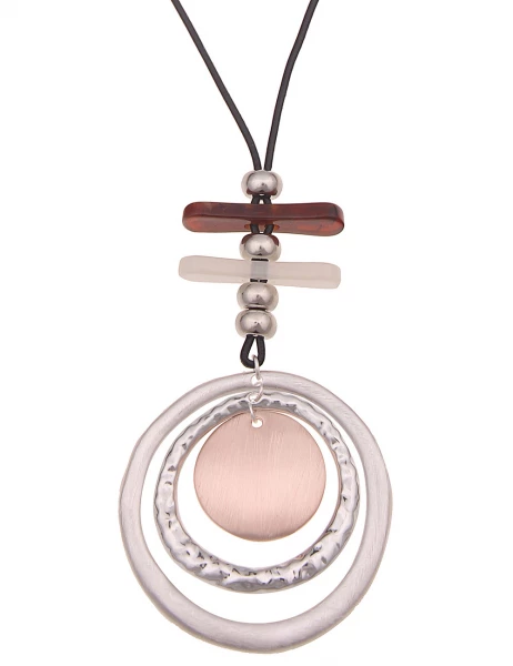 Leslii Lange Halskette Statement Ringe Schwarz