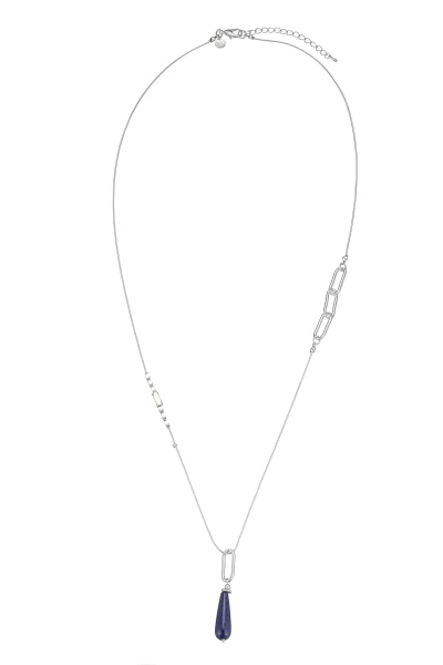 Leslii Lange Halskette Stein-Anhänger Blau