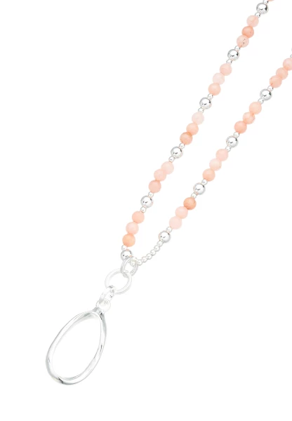 Leslii Lange Halskette Stein-Kugeln In Rosa