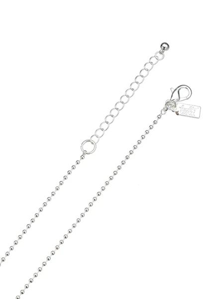 Leslii Lange Halskette Stein-Kugeln Silber Beige Braun