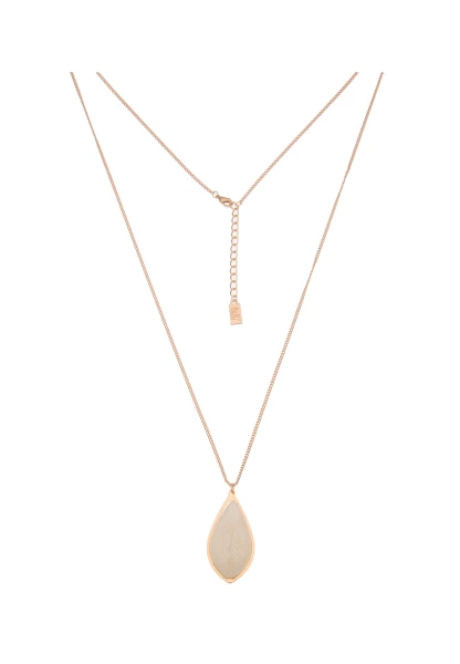 Leslii Lange Halskette Stein-Look In Gold Beige