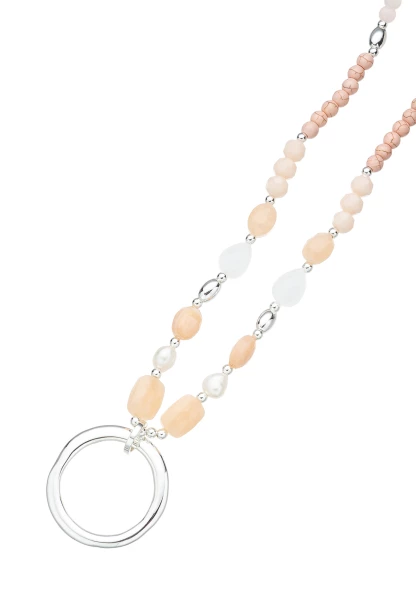 Leslii Lange Halskette Steine In Rosa