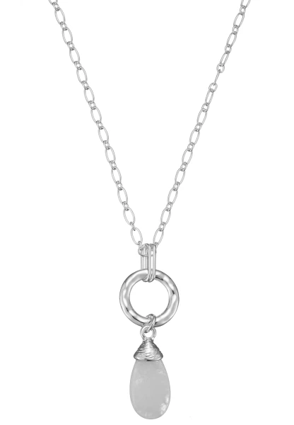 Leslii Lange Halskette Stone Silber