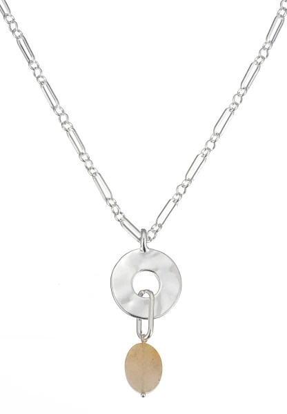 Leslii Lange Halskette Stone Silber Braun