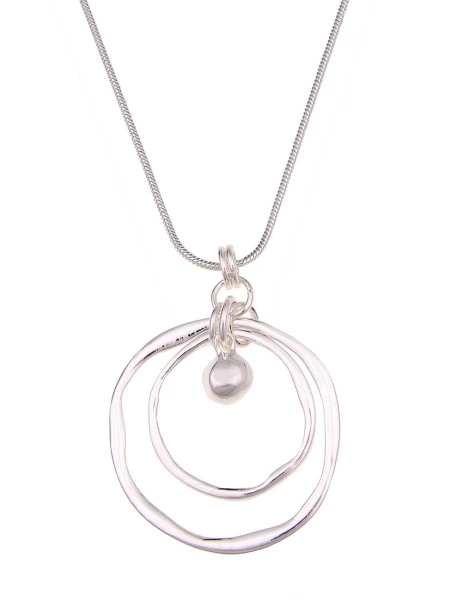 Leslii Lange Halskette Swing Ringe In Silber