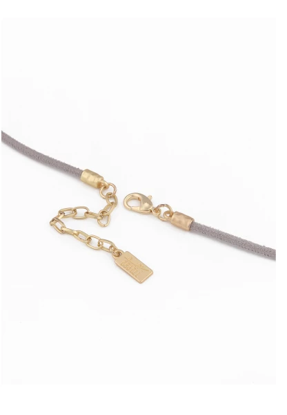 Leslii Lange Halskette Textilband Oval Matt