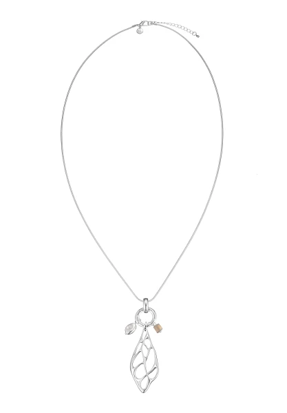 Leslii Lange Halskette Tropfen Netz Silber