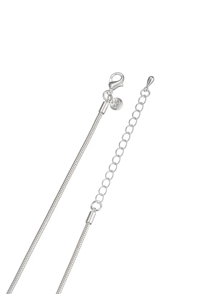 Leslii Lange Kette Glitzer Ringe Silber