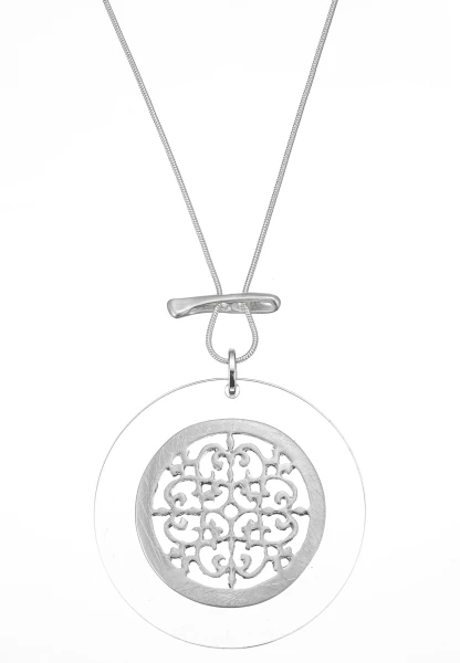 Leslii Lange Kette Ornament Silber